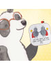 Mr. & Mrs. Panda Untersetzer für Gläser Zwillinge Spaß mit Spruch in Weiß