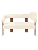 Beliani 2-Sitzer Sofa ILBRO in Weiß/Braun - (W) 138 x (H) 76 x (L) 68 cm