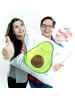 Mr. & Mrs. Panda Dekokissen Avocado Glücklich ohne Spruch in Weiß