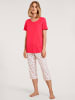 Calida Pyjama 3/4 in Red glow