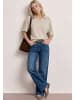 Street One Dropped Shoulder Poloshirt mit Elastikbund in Clay Sand