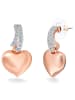Lulu & Jane Ohrhänger Herz aus Metall-Legierung mit Kristallen von Swarovski® in roségold