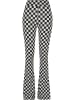 Urban Classics Urban Classics Damen Ladies Checked Boot Cut Leggings in black/lightasphalt