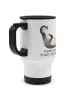 Mr. & Mrs. Panda Thermosbecher Pinguin Lachen mit Spruch in Weiß