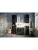 xonox.home Badkombi inkl. Bel. in schwarz/schwarz hochglanz  - (B) 151 x (H) 182 x (T) 34