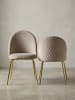 KADIMA DESIGN Skandinavischer Esszimmerstuhl 2er Set mit Samtbezug, 53x86x50 cm in Beige