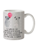 Mr. & Mrs. Panda Kaffeebecher Koala Luftballon mit Spruch in Grau Pastell