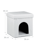relaxdays Hundebox Sitzhocker in Weiß - (B)38 x (H)38 x (T)38 cm