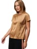 Zero  Satinshirt mit Wellensaum in Cinnamon Swirl