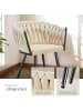 tectake Samtstuhl gepolstert, mit Samtbezug, Knotendesign, 60,5 x 55 x 75 cm