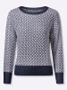 Sieh an! Pullover in marine-weiß-gemustert