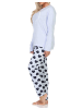 NORMANN Schlafanzug Pyjama langarm Herz Tupfen Punkte - 88007 in hellblau
