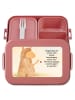 Mr. & Mrs. Panda Lunchbox Alpaka Fahne Design mit Spruch in Rot Pastell
