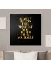 WALLART Leinwandbild Gold - Be yourself Coco Chanel Schwarz in Schwarz-Weiß