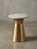 KADIMA DESIGN Beistelltisch | Marmor Weiß, 35x35x45cm, Gold, Rund