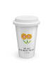 Mr. & Mrs. Panda ToGo Kaffeebecher Blume Sonnenblume mit Spruch in Weiß