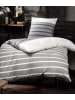 Janine Janine Satin Bettwäsche Palermo - Streifen grau weiß  in grau