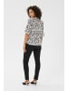 Kaffe Kurzarm-Bluse KAhaley Regular fit in Chalk w. Black Deep AOP