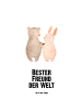 Mr. & Mrs. Panda Trinkflasche Edelstahl Hase Bester Freund der W... in Weiß