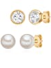 Rafaela Donata Ohrstecker aus Sterling Silber mit Kristallen von Swarovski® und Perle in gelbgold