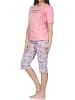 NORMANN Schlafanzug Capri kurzarm paisleyprint Übergrößen in pink