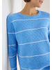 Cecil CECIL Bluse TOS Cosy Structure Stripe in Fountain Blue Melange