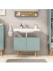 home24 home24 Waschbeckenunterschrank aus Holzwerkstoff und teilmassivem Holz im skandinavischen Stil in Mint
