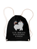 Mr. & Mrs. Panda Gym-Tasche Einhorn Stolzieren mit Spruch in Schwarz