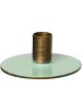 IB Laursen Kerzenhalter RUND 2-Farbig HELLGRÜN Gold für 1 DÜNNE Kerze