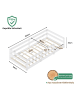 ABRIHOME Kinderbett in Weiß 90x200 cm Montessori mit Sicherheitsumrandung Kiefernholz