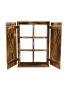 UNUS Deko-Fenster Sprossenfenster mit Fensterläden in Braun