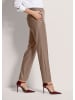 MADELEINE Kunstlederhose mit Biesen in taupe