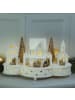 MARELIDA LED Holz Weihnachtsstadt beleuchtet und mit Musik L: 30cm in weiß