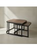 KADIMA DESIGN Couchtisch 2er Set Mango Massivholz/Metall Sofatisch Dunkel in Dunkelbraun