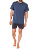 NORMANN Kurzarm Schlafanzug Shorty Pyjama print - 86201 in blau-mel.