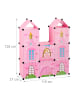 relaxdays Steckregal Prinzessinnenschloss in Rosa - (B)110 x (H)128 x (T)37 cm