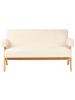 Beliani 2-Sitzer Sofa TAMRE in Weiß/Braun - (W) 148 x (H) 79 x (L) 78 cm