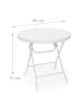 relaxdays Gartentisch Bastian in Weiß - (H)74 x ø80 cm