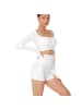 YEAZ CLUB LEVEL SET Long Top + Shorts in weiß