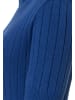 More & More figurbetonter Halbarm-Ripp-Pullover in college blue