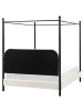 Beliani Himmelbett DANNEMOIS in Weiß/Schwarz - (W) 150 x (H) 180 x (L) 211 cm