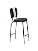 KADIMA DESIGN American Retro Barstuhl: Kunstleder, Chromfuß, 110 kg Belastbarkeit in Schwarz