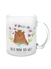 Mr. & Mrs. Panda Teetasse Bär Königin mit Spruch in Transparent