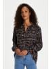 Kaffe Langarm - Hemd KAdaria in Black Irregular Lines