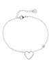 Adeliás Damen Armband – Herz aus Edelstahl 17+3 cm in silber