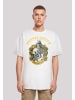 F4NT4STIC Heavy Oversize T-Shirt Harry Potter Hufflepuff Crest in weiß