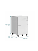 relaxdays Rollcontainer in Weiß - (B)39 x (H)60 x (T)52 cm