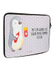 Mr. & Mrs. Panda Notebook Tasche Pinguin Pommes mit Spruch in Grau Pastell