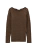 Gestreiftes Longsleeve regular in Dark Brown