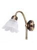 Licht-Erlebnisse Wandlampe (H)19 cm in Messing Antik Weiß